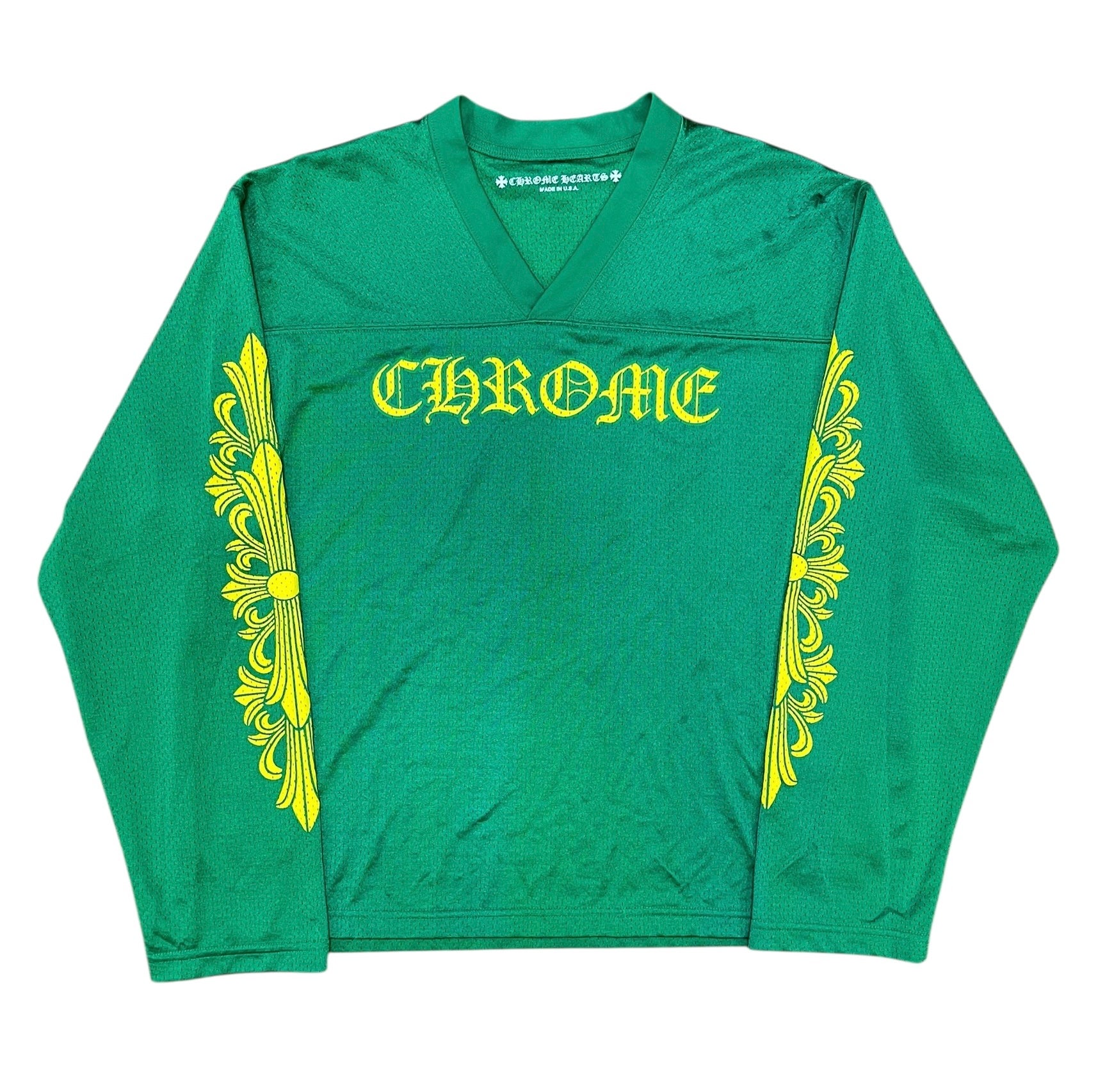 ウェア CHROME HEARTS MESH WARM UP JERSEY TEE Chrome Hearts Mesh Warm Up Jersey Green/Yellow | Heat