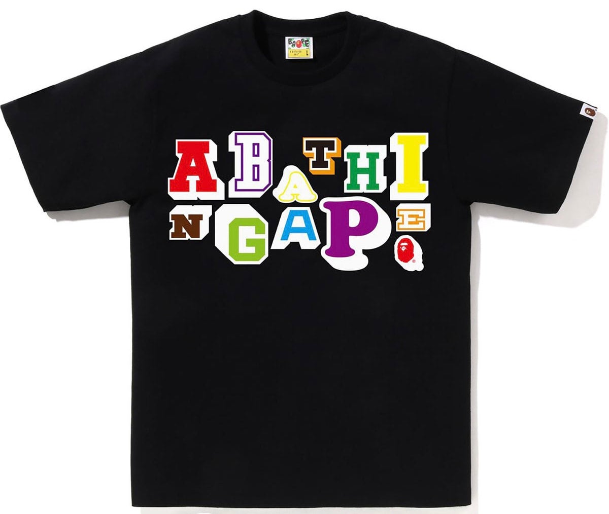 Bape Varsity Font Black Tee | Heat Archive Columbus