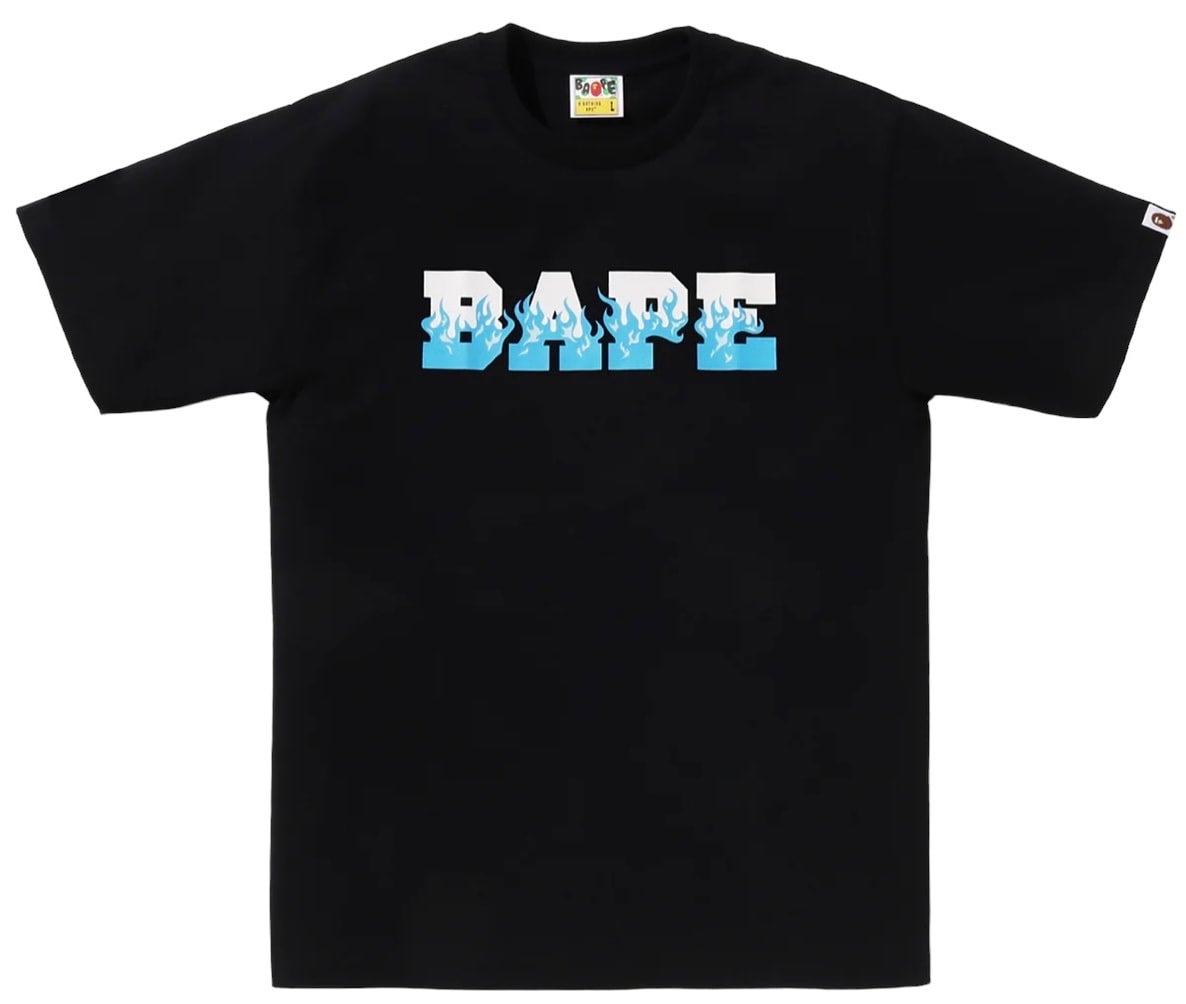 Bape Blue Flame Bape Letters Tee | Heat Archive Columbus